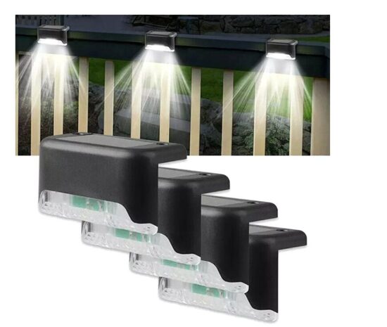 LED saulės šviestuvai laiptams- tvoroms apšviesti, 8 vnt.